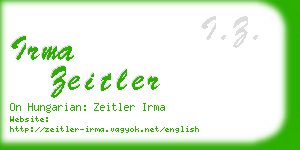 irma zeitler business card